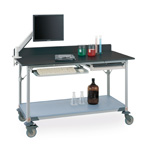 Metro MetroMax Polymer Lab Worktables with Gray Phenolic Top and Solid Shelf