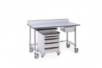 Metro Stainless Lab Worktables with Gray Phenolic Top and 3-sided Frame