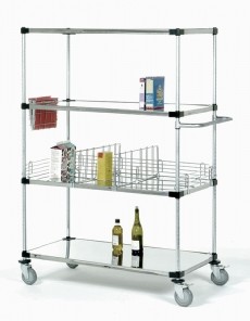 Metro Solid Shelving Stem Caster Carts