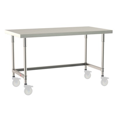 Metro Tableworx Mobile Tables with Three Sided Frame (Type 304 Stainless Steel) Casters Included